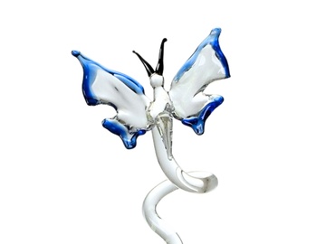 Skleněná tyčinka pro orchidej - motýl modrý