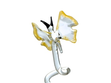 Skleněná tyčinka pro orchidej - motýl žlutý