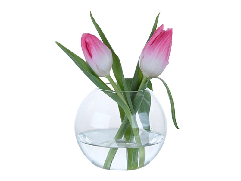 Silnostěnná skleněná kulatá váza MAXI